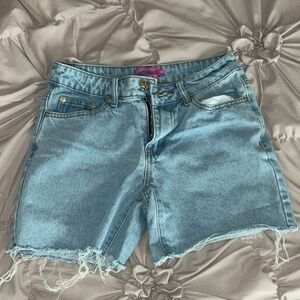 Edikted Light Blue Jean Shorts